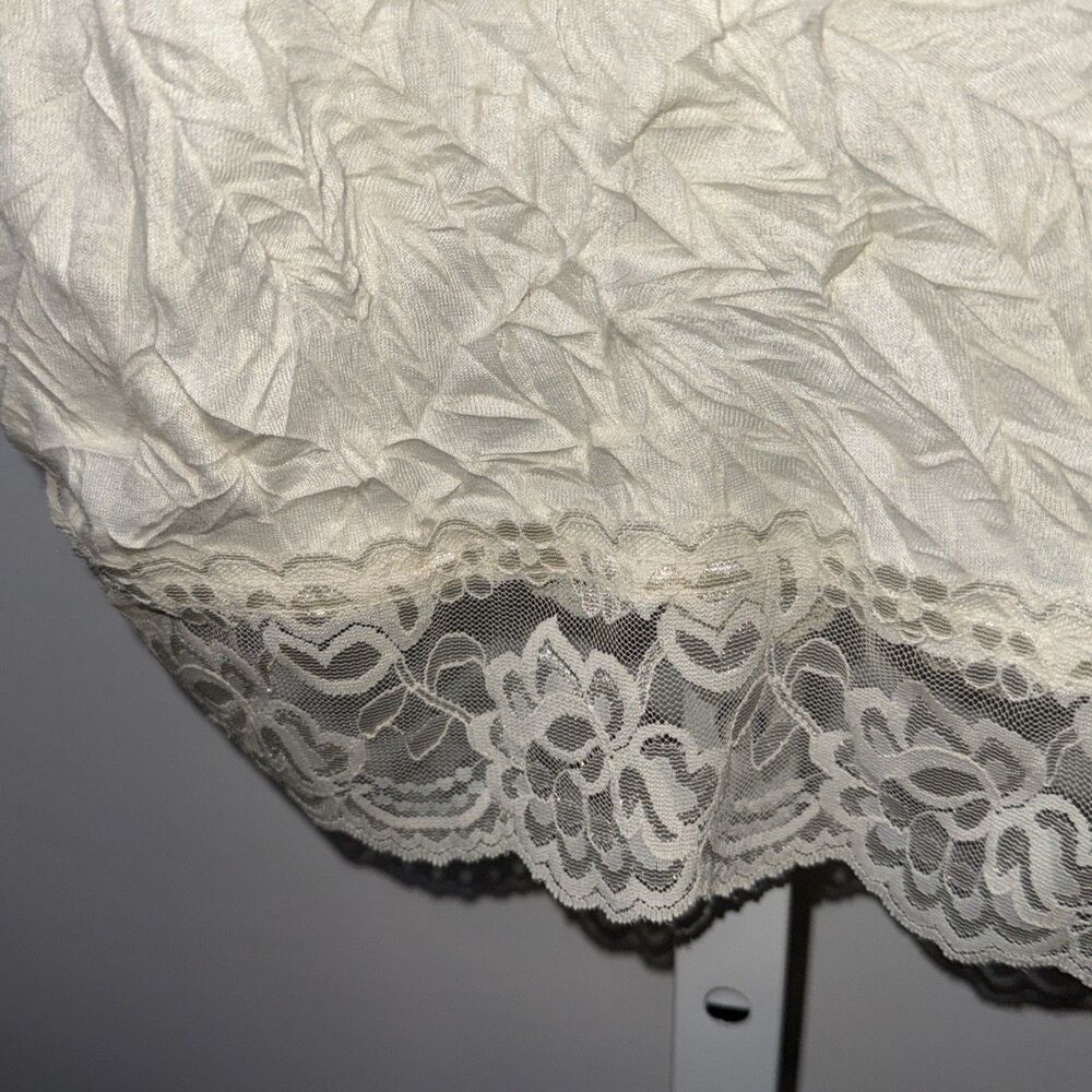 Vintage 90s Y2K Babydoll Cami Large Crinkle Long Lace Romantic Fairy Coquette - Picture 3 of 5